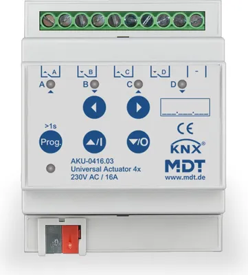 Image de Actionneur de commutation/store MDT KNX 4/2 voies 16 A REG, 1 pièce.
