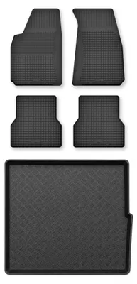 Zdjęcie produktu dla Dywaniki gumowe + mata bagażnika do Alfa Romeo 166 1998-2009 (sedan) – czarne, dobierane – Wielganizator Semi-Universal