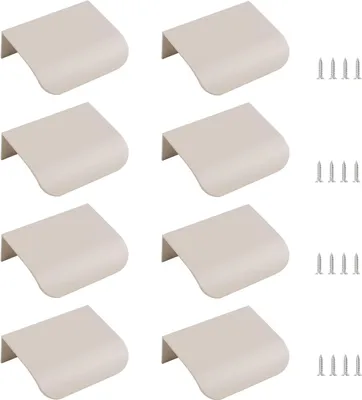 Produktbild von Allecto Premium - Finger Rand Pull 8 Stück - Aluminiumlegierung Unsichtbarer Griff - Garderobe & Schrank Hardware - 50 mm - Kaschmir Grau