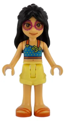 Zdjęcie produktu dla LEGO Minifigurka Friends, Liann - góra w kolorze ciemnoniebieskim, spódnica w jasnym żółtym kolorze (frnd0829)