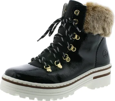 Produktbild von Rieker Damen Stiefeletten Schnürboots Plateau Warmfutter Z8142-01, Größe:37 EU, Farbe:Schwarz