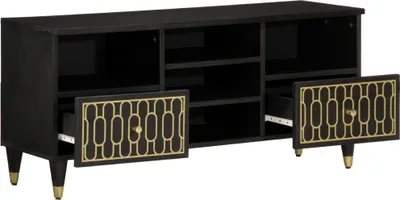 Image de vidaXL Armoire TV 100x33x46 cm en bois massif de manguier