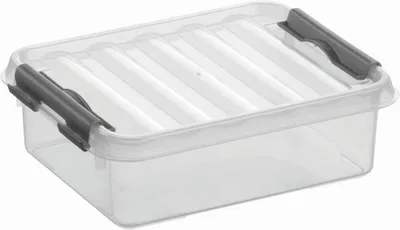 Produktbild von Aufbewahrungsbox mit Deckel 1 Liter Kunststoff 150x60x200mm transparent Packung mit 6 Stück
