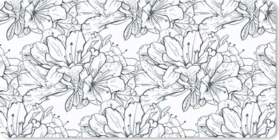 Produktbild von MuchoWow® Schreibtischunterlage Blumen - Muster - Linie 80x40 cm - XXL Mauspad - Gaming Mauspad