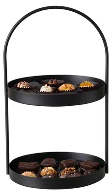 Produktbild von Etagere Joko 2 Ebenen Eisen H 44 cm Ø 26cm schwarz