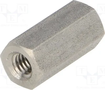 Immagine prodotto di 10 distanziatori filettati con filettatura interna M4, lunghezza 15 mm, esagonali, 146x15. Distanziatori