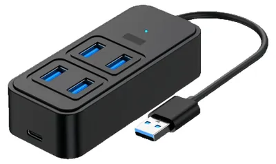 Obrázek produktu pro Rozbočovač USB-C (typ C) na USB 3.0 – adaptér – čtyři porty – vysoká rychlost – Plug & Play