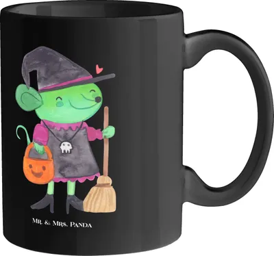 Produktbild von Mr. & Mrs. Panda Kaffeetasse Halloween Hexe - Schwarz - Geschenk, Süßes oder Saures, Gruselparty, Events, Tasse mit Spruch, Pott, Geschenke, emotionale, Kaffeebecher
