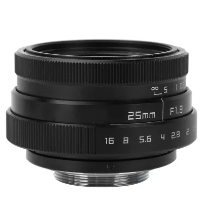 Obrázok produktu pre Širokouhlý objektív, širokouhlý objektív CCTV s bajonetom C, objektív 25 mm F1,8, širokouhlý objektív pre bezzrkadlovky, širokouhlý objektív pre bezzrkadlovky Nikon