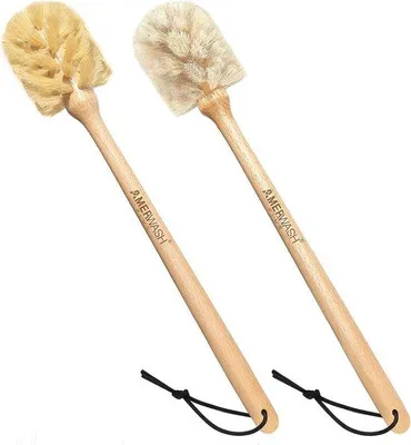 Produktbild von Famanu Flaschenbürsten Set mit Holzgriff und Naturhaaren - 2 Stück