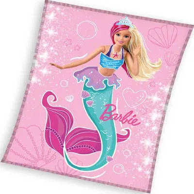 Imagen del producto de Manta polar con estampado de Barbie Sirena, 130x170 cm