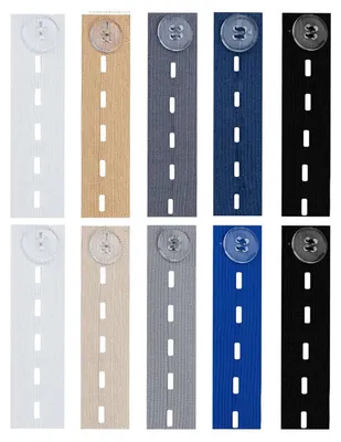 Broekverlängerung 10 Stück, 8 Farben, elastisch, mit Knöpfen