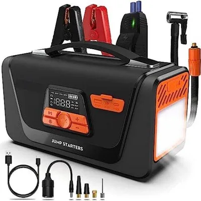 Produktbild von Auto-Starter mit Kompressor - 12V Starter für Auto - Starterhilfe - Powerbank Starterhilfe