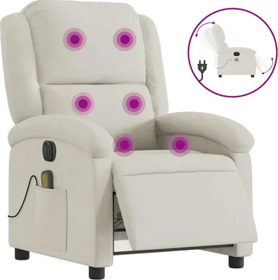 Produktbild von vidaXL Massagesessel Elektrisch Creme Samt