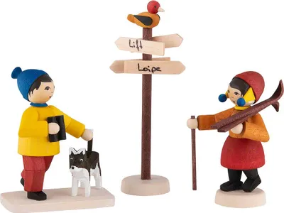 Produktbild von Winterkinder Winterwanderkinder 3-teilig gebeizt (7cm) von ULMIK