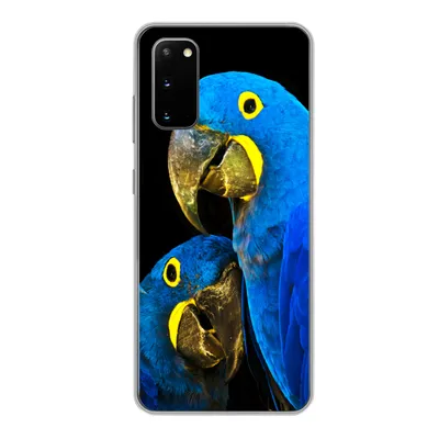 Produktbild von MuchoWow® Handyhülle Schutzhülle Hülle für Samsung Galaxy S20 Papagei - Vogel - Federn - Blau Silikon Softcase Handy Hülle - Bild