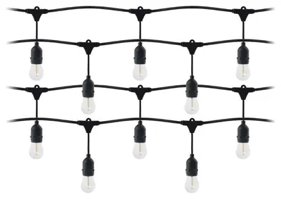 Produktbild von LED-Lichterkette für den Außenbereich, 220V, 20 Meter, mit 10 E27-Lampen, 1 Watt, verlängerbar - Warmweiß, 2300K - 3500K