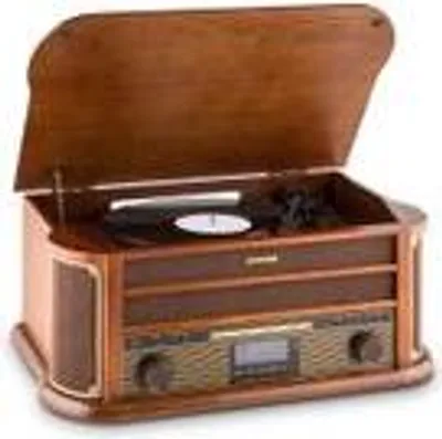 Produktbild von Auna Plattenspieler mit Lautsprecher, Retro Plattenspieler mit 3 Geschwindigkeiten und USB-Anschluss, Schallplattenspieler im Vintage Design, Vinyl Record Player, Plattenspieler für Schallplatten