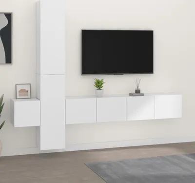 Produktbild von The Living Store 5-tlg. TV-Schrank-Set Weiß Holzwerkstoff