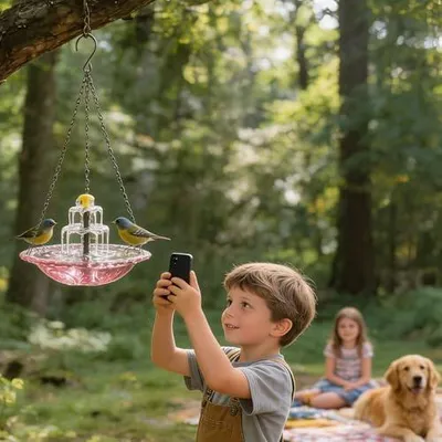 Produktbild von Solar-Vogelbadschale für Kolibris – dekorative Außenbadestation, solarbetriebener Futterspender für die Terrasse, Gartenzubehör für Tierliebhaber im Hinterhof, Vorgarten, auf dem Balkon, der Terrasse und im Innenhof