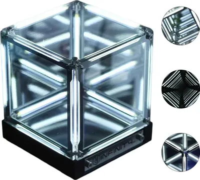 Produktbild von LED Lampe, Gaming Atmosphärenlampe Infinity Cube, 4D Tiefeneffekt, Touchsteuerung dekorative Tischlampe