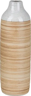 Produktbild von Vase - H 24 cm - Weiß - Braun - Porzellan