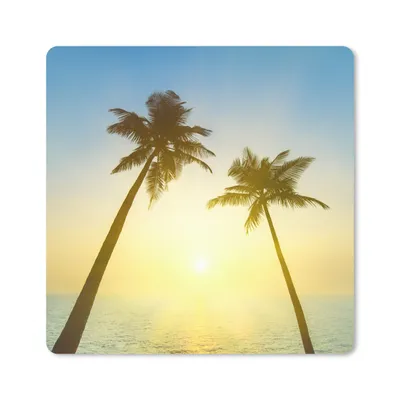 Produktbild von MuchoWow® Mauspad Mousepad Strand - Sonnenuntergang - Palmen 30x30 cm - Mousepads - Maus Mat - Pad - Mausunterlage - Gaming