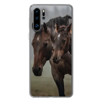 Produktbild von MuchoWow® Handyhülle Schutzhülle Hülle für Huawei P30 Pro Pferde - Nebel - Landschaft Silikon Softcase Handy Hülle - Schutzdeckel