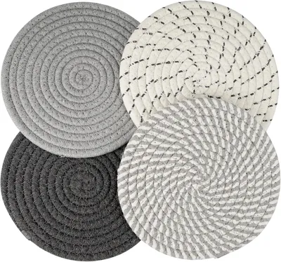 Produktbild von Hitzebeständige Baumwolluntersetzer 18 cm, saugfähig, rutschfest, für Küche