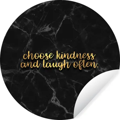 Produktbild von MuchoWow® Runde Wandtattoo - Wandsticker Tapete Aufkleber Zitate - Sprichwörter - Gold - Marmor Ø 100 cm Selbstklebend und Repositionierbar - Wandaufkleber - Kreis - Tapetenkreis - Wandbild rund - Schlafzimmerdekoration - Wanddeko - runde Tapete - Kunst für zu Hause