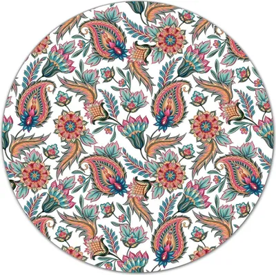 Produktbild von Herd-Abdeckplatte Glas Schneidebrett Ceranfeld-Abdeckung - 40 cm - Paisley rosa blau