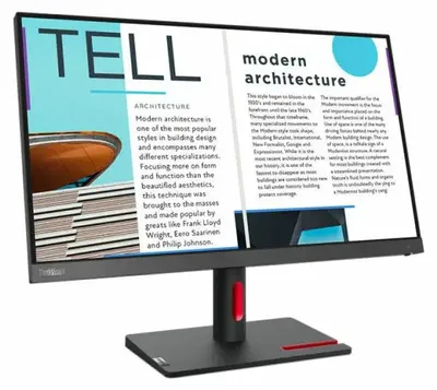 Zdjęcie produktu dla Lenovo ThinkVision S25e-30, 62,2 cm (24.5"), 1920 x 1080 px, Full HD, LED, 6 ms, Szary