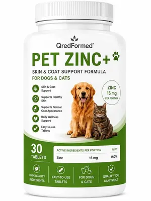 Produktbild von PET ZINC+ - Haut- & Fellunterstützung für Hunde & Katzen - 30 Tabletten