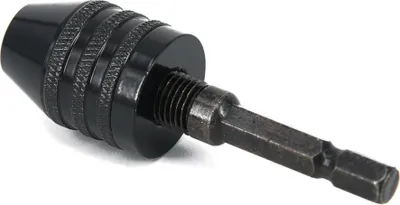 Produktbild von Trade-Shop Mini Bohrer Adapter Bit Bohrfutter / 0,3-6,5mm Spannweite / Sechskantaufnahme 6,35mm Schaft 1/4" HEX / für Akkuschrauber mit Bit-Aufnahme