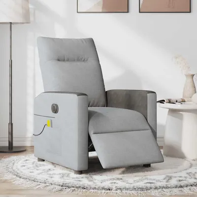 Immagine prodotto di vidaXL Sedia da massaggio elettrica in tessuto grigio chiaro