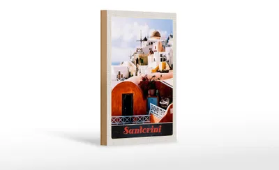 Produktbild von Holzschild Reise 12x18 cm Santorini Griechenland Europa Insel