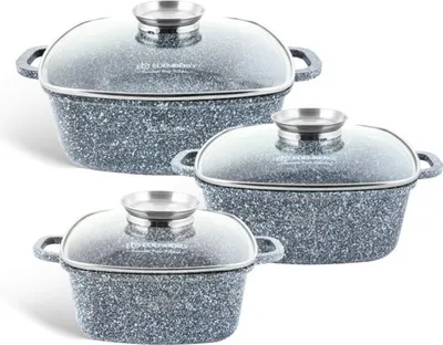 Zdjęcie produktu dla 6-częściowy zestaw h garnków z kutego aluminium