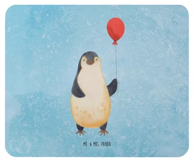Produktbild von Mr. & Mrs. Panda Mauspad Pinguin Luftballon - Eisblau - Geschenk, laptop mousepad, Mouse Pad, mausteppich, Kirmes, Jahrmarkt, Motivation, Geschenkidee, Liebe, mousematte