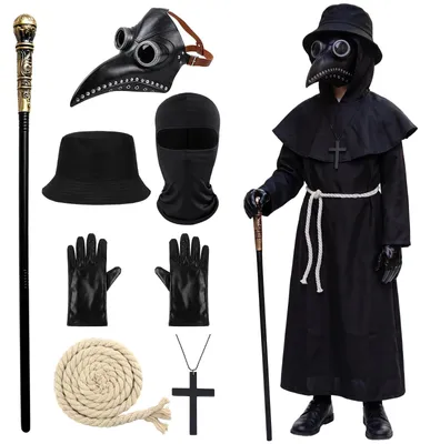 Pestarzt-Kostüm für Kinder, 8-teilig, Halloween