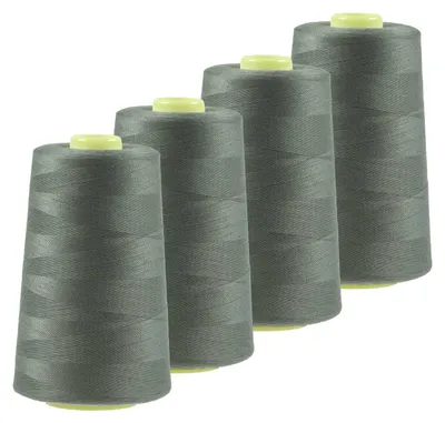 4 x 4572m Polyester Overlock Garn zementgrau