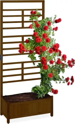 Productafbeelding van Bloempot met een rasterwand in bruin