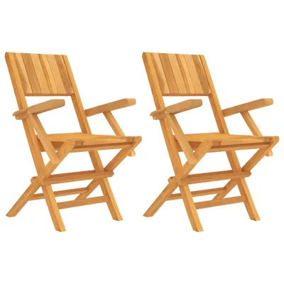 Produktbild von Gartenstühle 2 Stk. Klappbar 55x61x90 cm Massivholz Teak