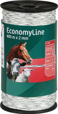 Produktbild von AKO Weidezaunlitze kreuzgewickelt EconomyLine 400?m weiß, 2 Leiter, 0,35??/m