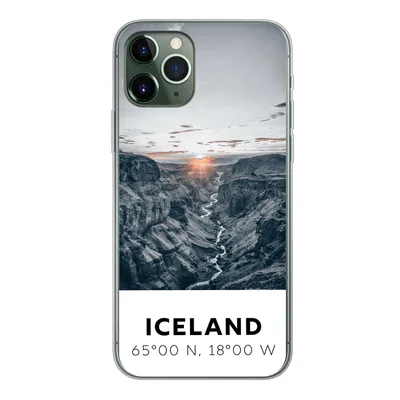 Produktbild von MuchoWow® Handyhülle Schutzhülle Hülle für iPhone 11 Pro Island - Sonne - Berge Silikon Softcase Handy Hülle - Handy