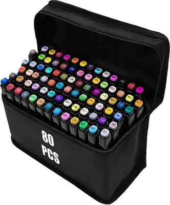 Produktbild von 80 farbige Graffiti-Skizzenstifte, fettige Markfarben, Markerstifte Doppelseitiges Marker-Set, Alkoholmarker, GiroX