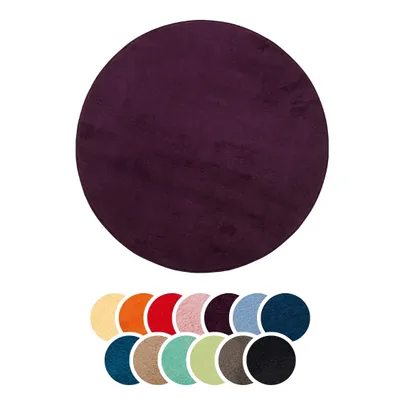 Produktbild von liebling Badteppich, 100% Polyester, mit Anti-Rutsch Beschichtung, saugstark, Serie Santos, Ø 110 cm, 1500 g/m², bei 30 Grad waschbar, beere