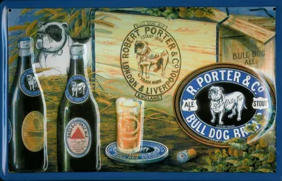 Produktbild von Blechschild Porter & Co. Bulldog Hund Brand Beer Bier Schild Werbeschild