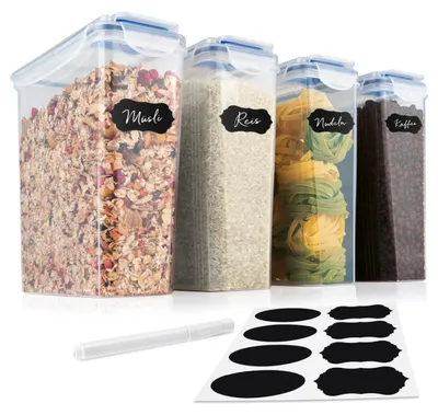 Immagine prodotto di Contenitori per alimenti GOURMETmaxx | Contenitori ermetici con chiusura a scatto Click-It | Dispositivo di versamento nel coperchio e anello di tenuta | 4 pezzi