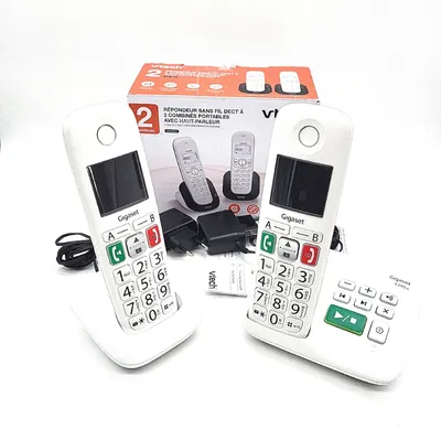 Image de Téléphone sans fil duo dect blanc avec répondeur - Gigaset - E290ADUO -