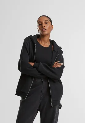 Produktbild von Urban Classics Sweatshirt mit Reißverschluss für Frauen Unsoq schwarz 3XL